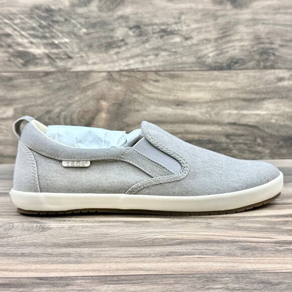 NIB Taos Dandy 8.5M Dandy Slip On Canvas Sneakers Grey Wash - Picture 4 of 11